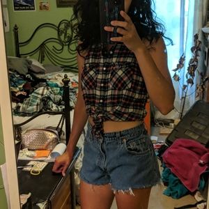 Flannel Crop Top Size Small